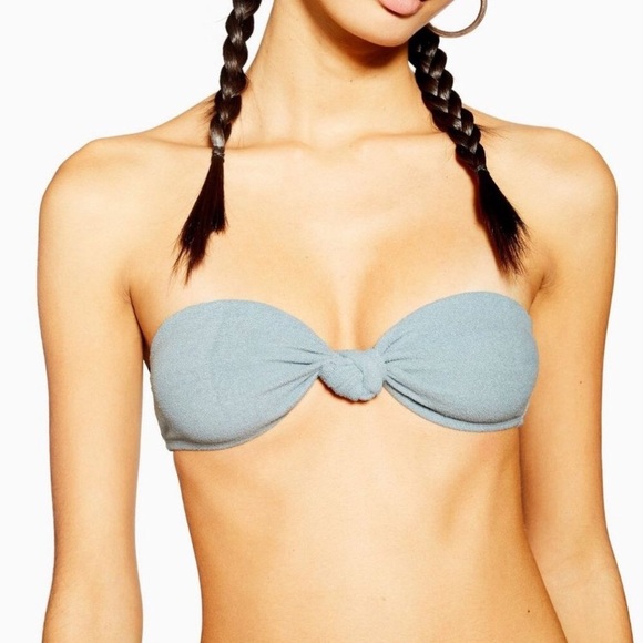 Topshop Other - Topshop Velour Knot Bandeau Bikini Top Size XS